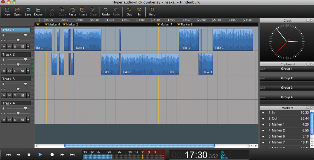 Editing this interview in Hindenburg